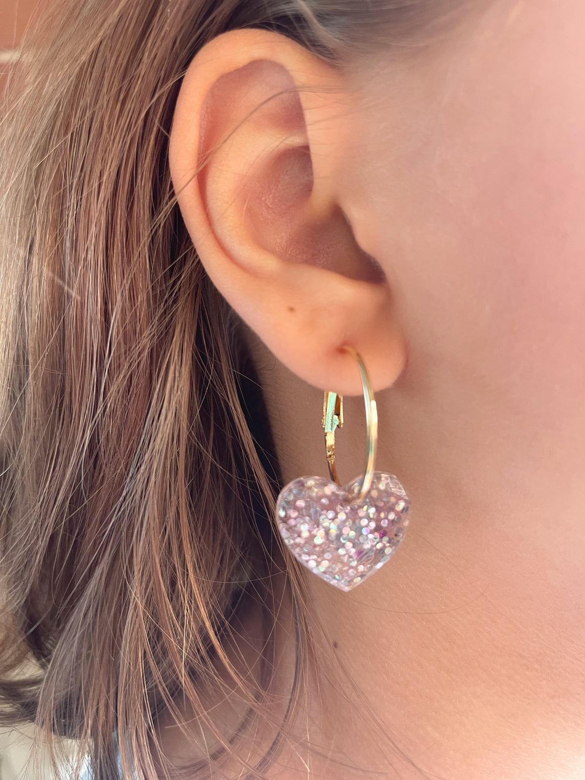 Boucles d'oreilles cœur en silicone de 3,81 cm (1 1/2 po). Moule pour résine époxy et UV.