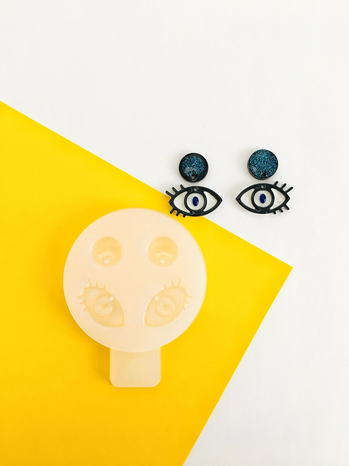 Silicone mold-earrings eyes . Mold eyes for epoxy. Super gloss resin mold. Jewelry earrings form . Rubber mould eyes.