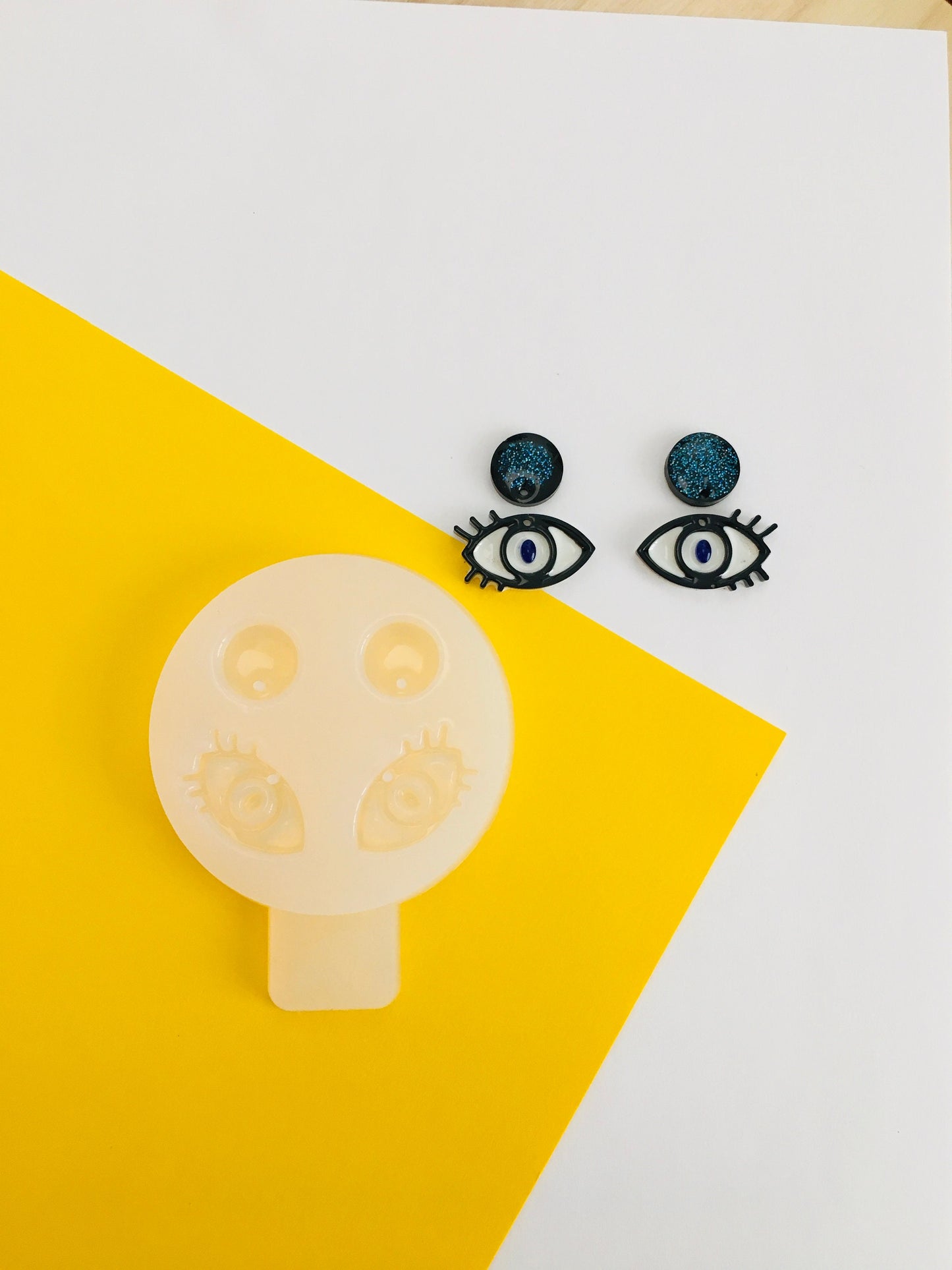 Silicone mold-earrings eyes . Mold eyes for epoxy. Super gloss resin mold. Jewelry earrings form . Rubber mould eyes.