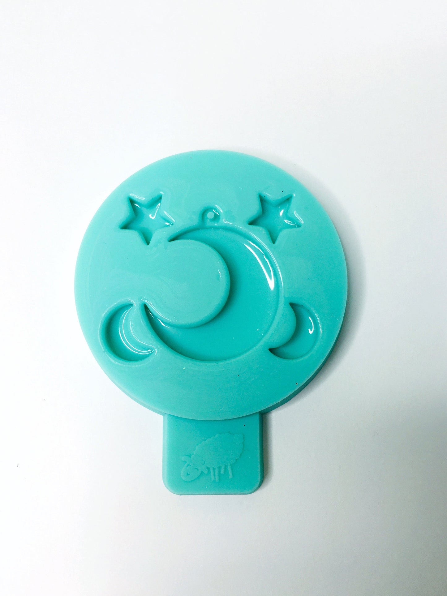 Mold crescent moon and star pendant for epoxy. Set of pendant & stud earrings. Glossy mold. Jewelry form crescent moon and star pendant.