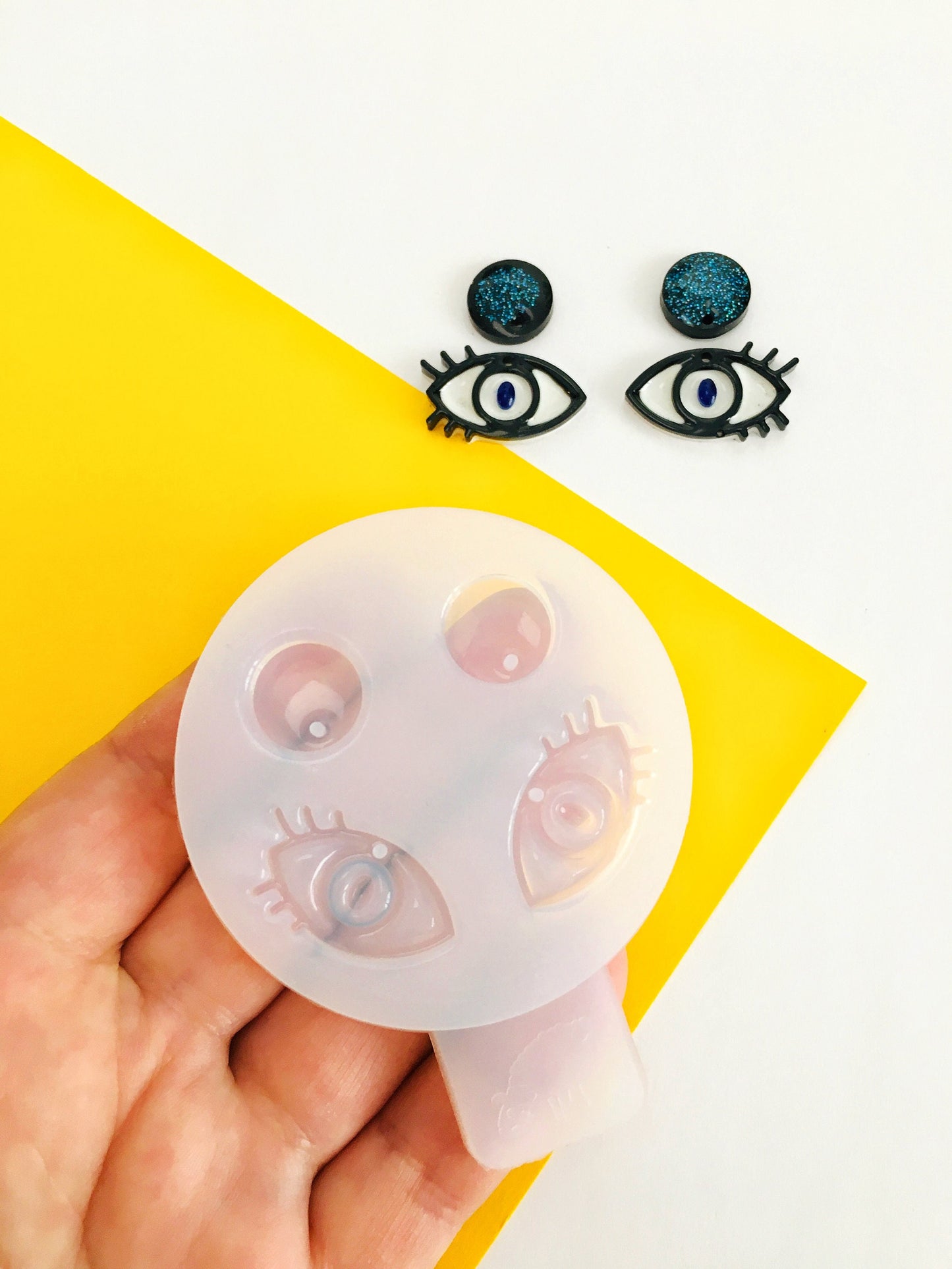 Silicone mold-earrings eyes . Mold eyes for epoxy. Super gloss resin mold. Jewelry earrings form . Rubber mould eyes.