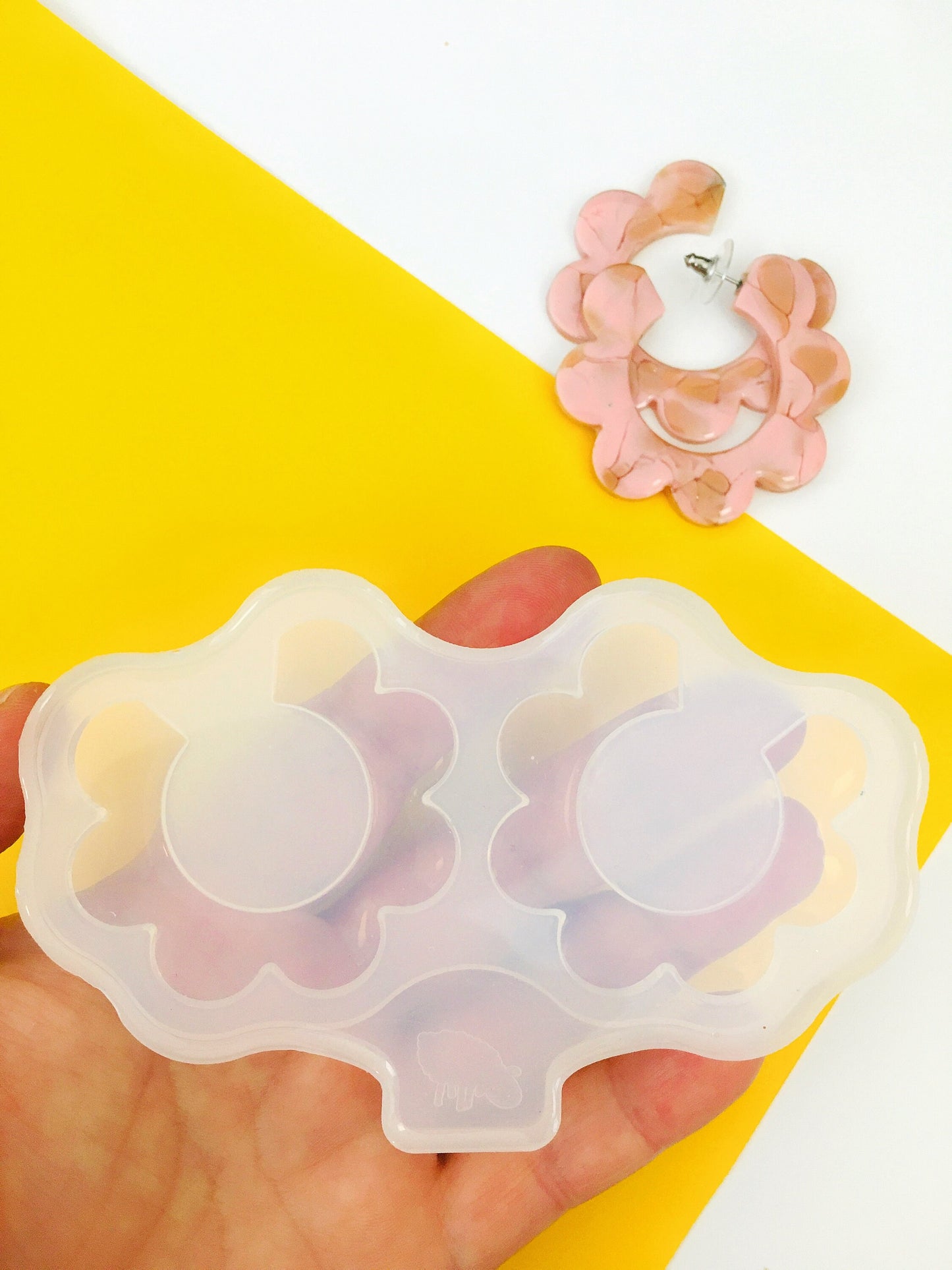 Mold for UV. Set earrings in the form of a flower Silicone mold. Jewelry diy mold pendant..Mold resin art. Super glossy resin mold.