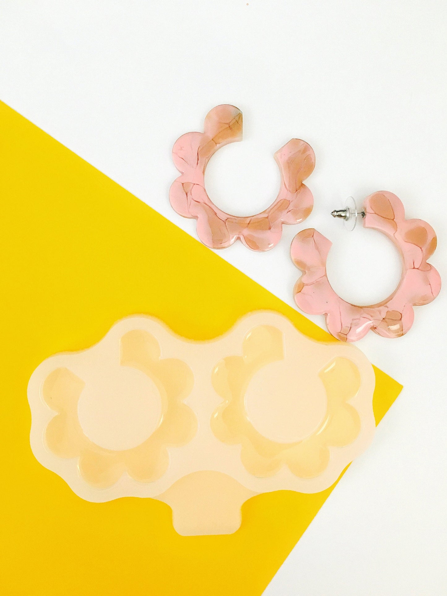 Mold for UV. Set earrings in the form of a flower Silicone mold. Jewelry diy mold pendant..Mold resin art. Super glossy resin mold.