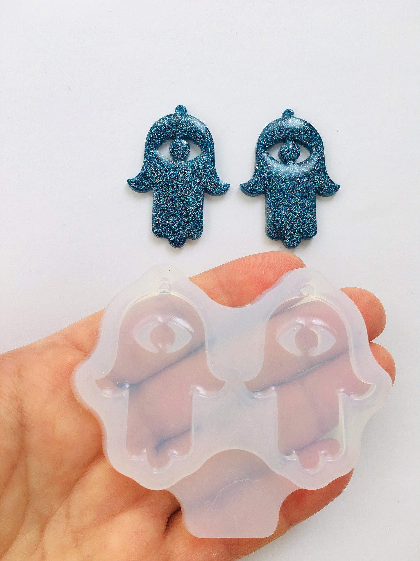 Silicone mold hamsa . Mold God's hand for uv and epoxy resin. Super gloss resin mold. Jewelry earrings form . Rubber mould hamsa.