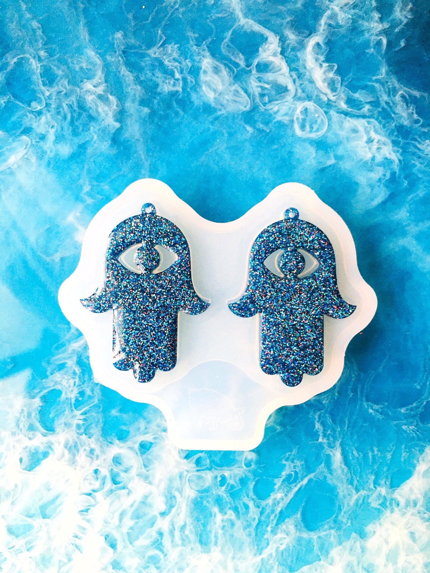 Silicone mold hamsa . Mold God's hand for uv and epoxy resin. Super gloss resin mold. Jewelry earrings form . Rubber mould hamsa.