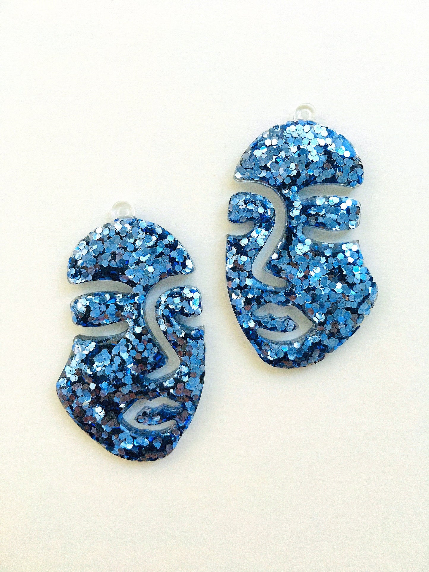 Mold for UV resin. Women face earrings mold. Silicone mold for epoxy and UV resin. Clear gloss resin. Jewelry earrings.Female face Earrings
