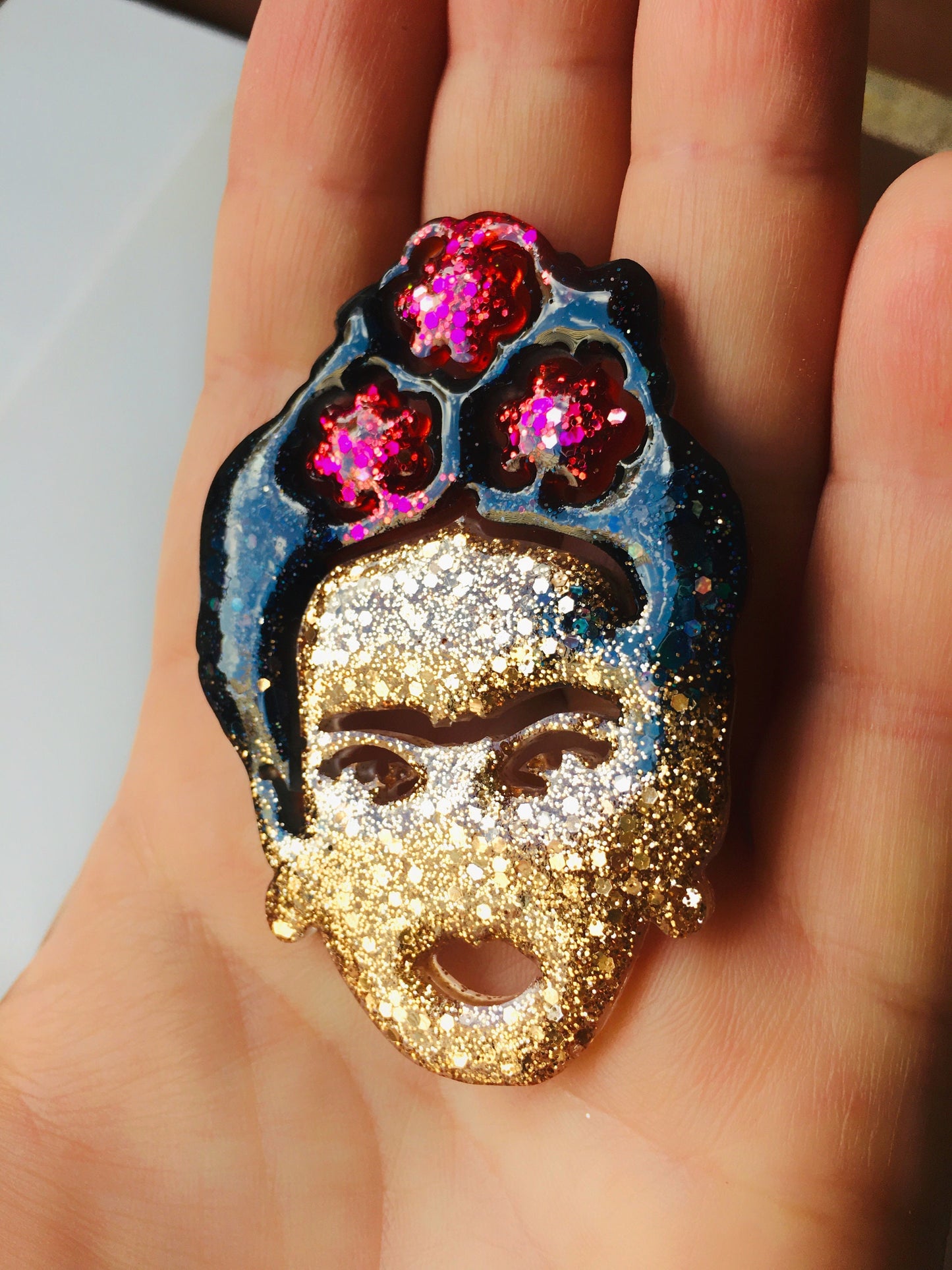 Frida Kahlo. Silicone mold for epoxy and UV resin earrings mold.