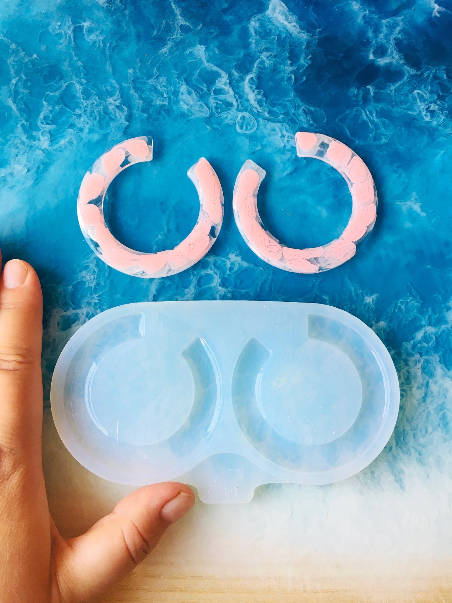 Silicone mold earrings ring . Mold ring XL for epoxy and UV resin.