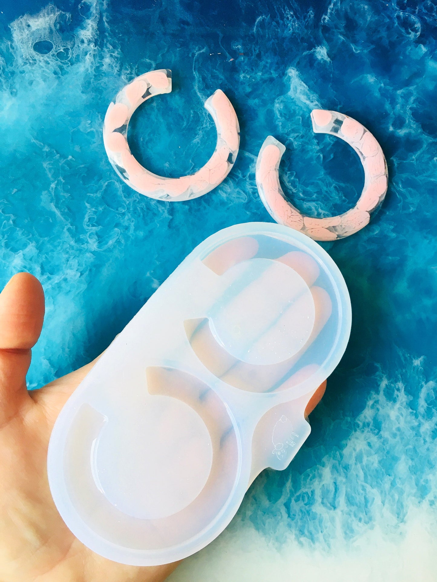Silicone mold earrings ring . Mold ring XL for epoxy and UV resin.