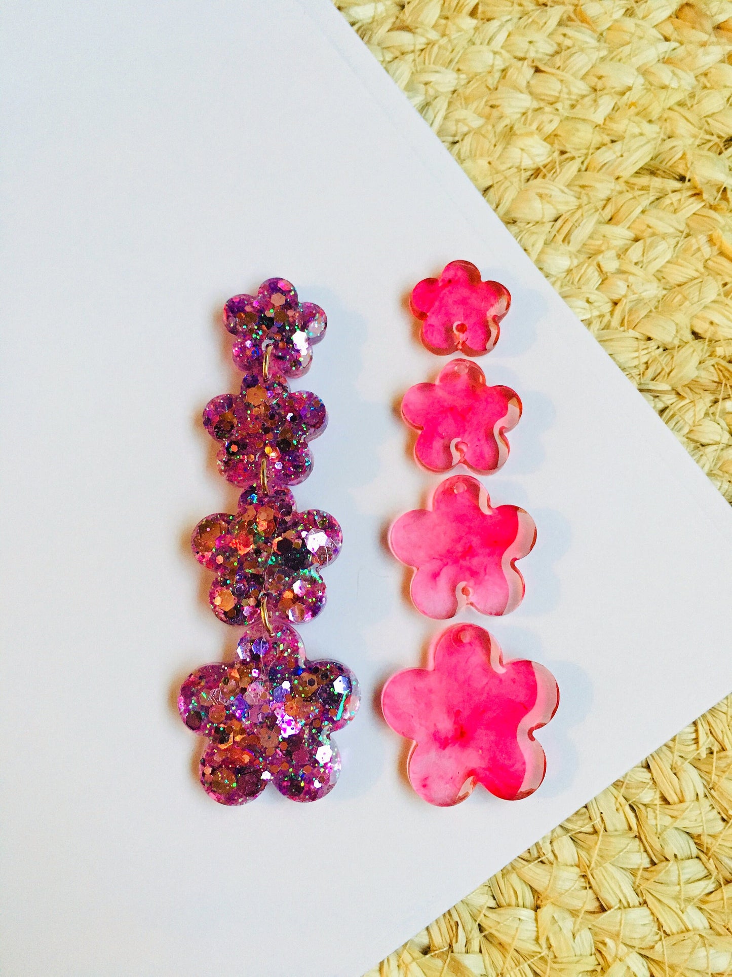 Stud earrings flowers Mold. Silicone mold for UV and epoxy resin. Flowers Earrings.Set of do-it-yourself earrings