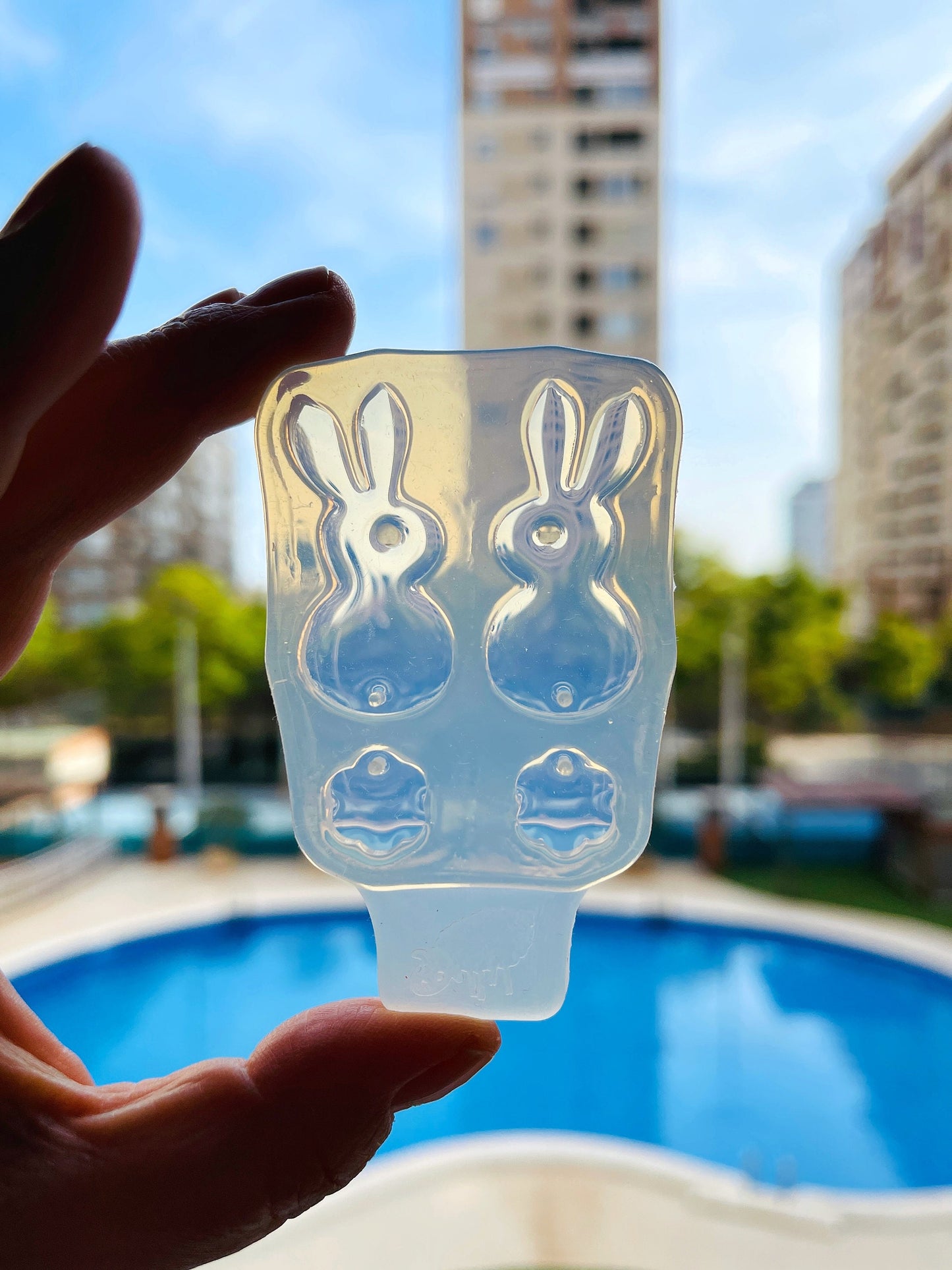 Earrings easter Rabbits 50mm - Easter bunny silicone mold - Form for epoxy resin, uv resin