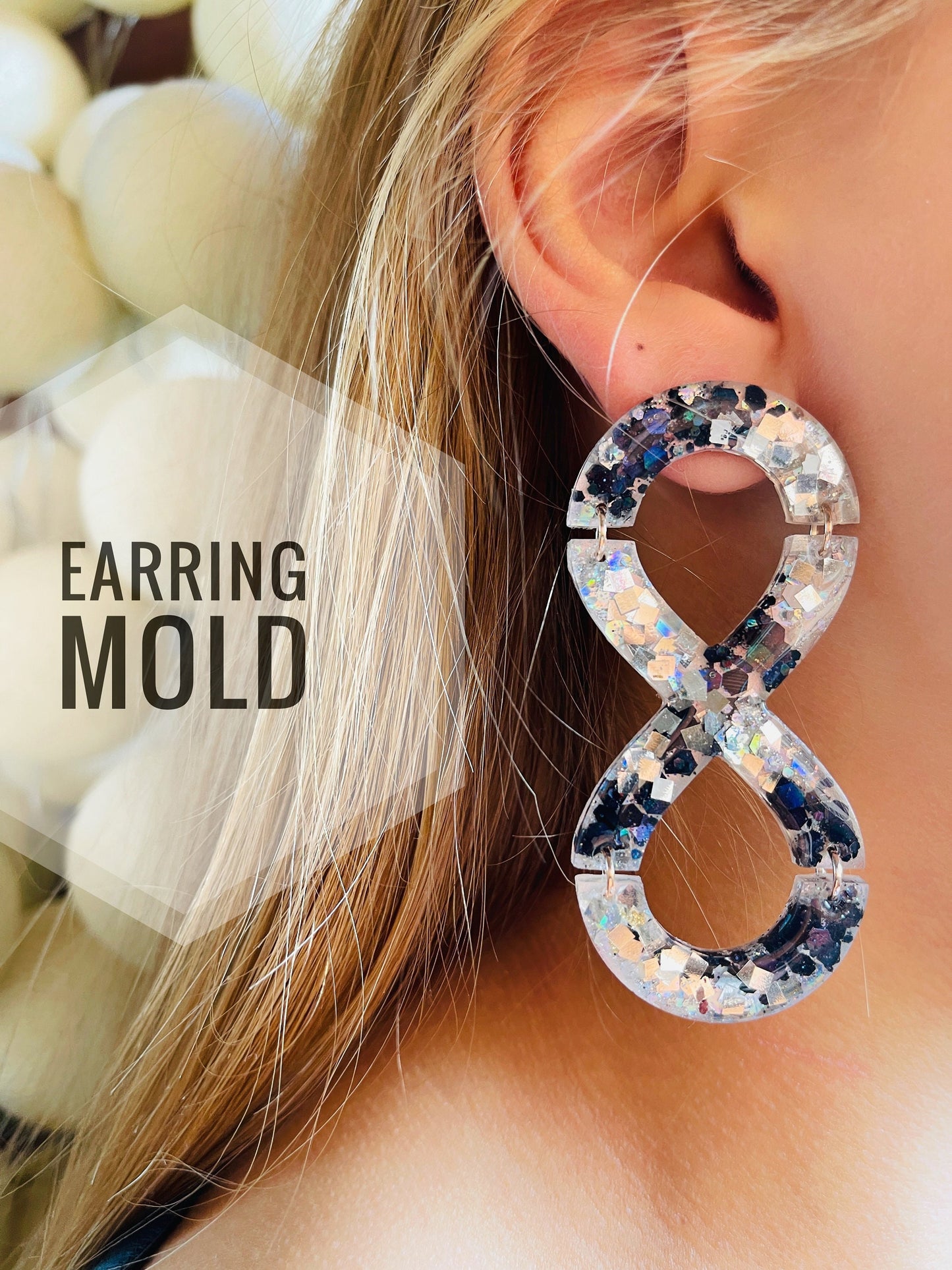 Infinity sign. Silicone mold for epoxy resin earrings.