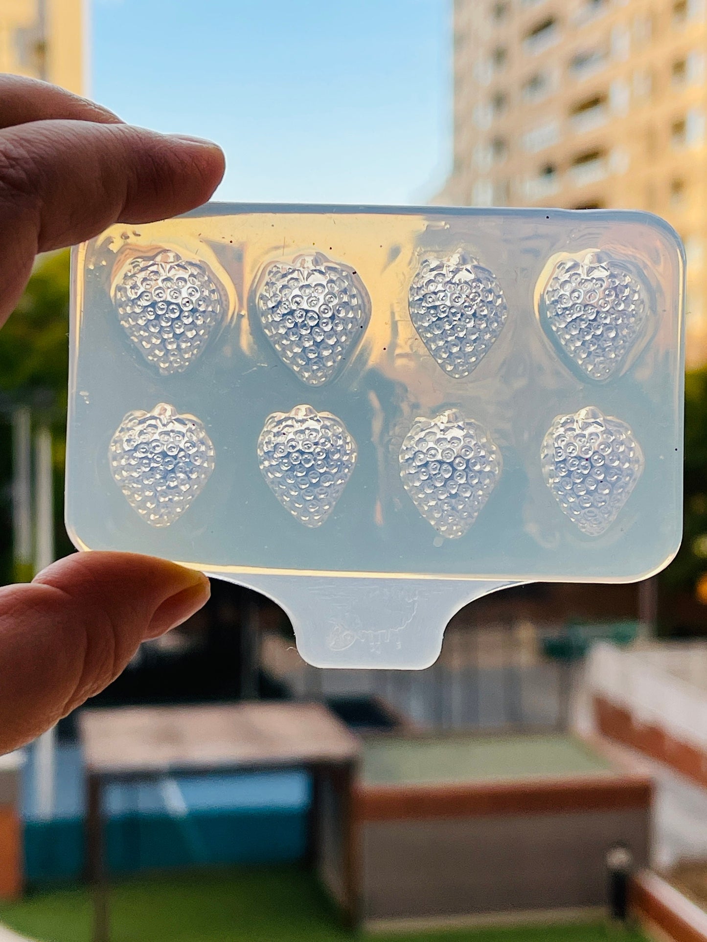 Silicone mold- earrings strawberries . Mold for epoxy and UV resin.
