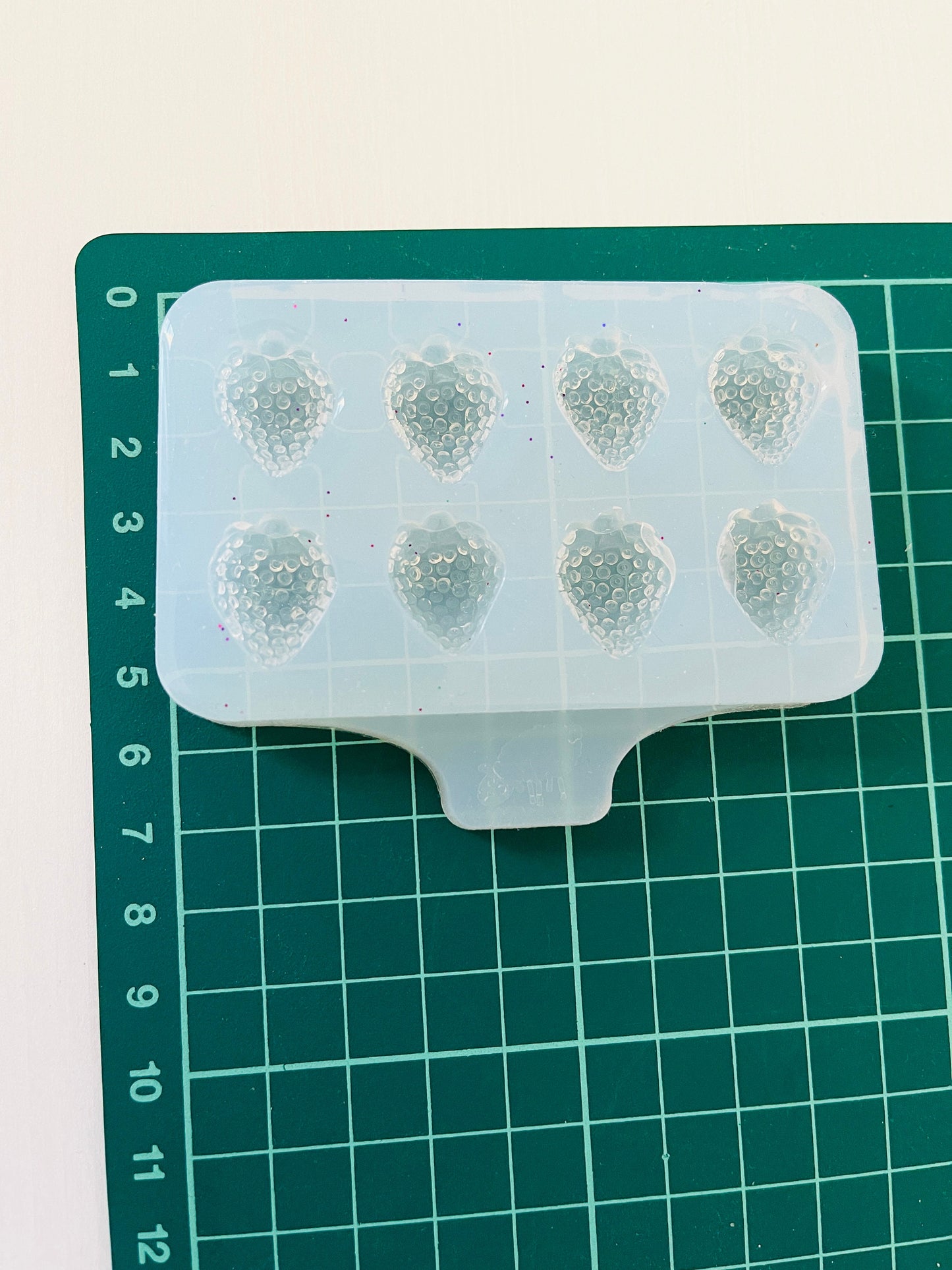 Silicone mold- earrings strawberries . Mold for epoxy and UV resin.