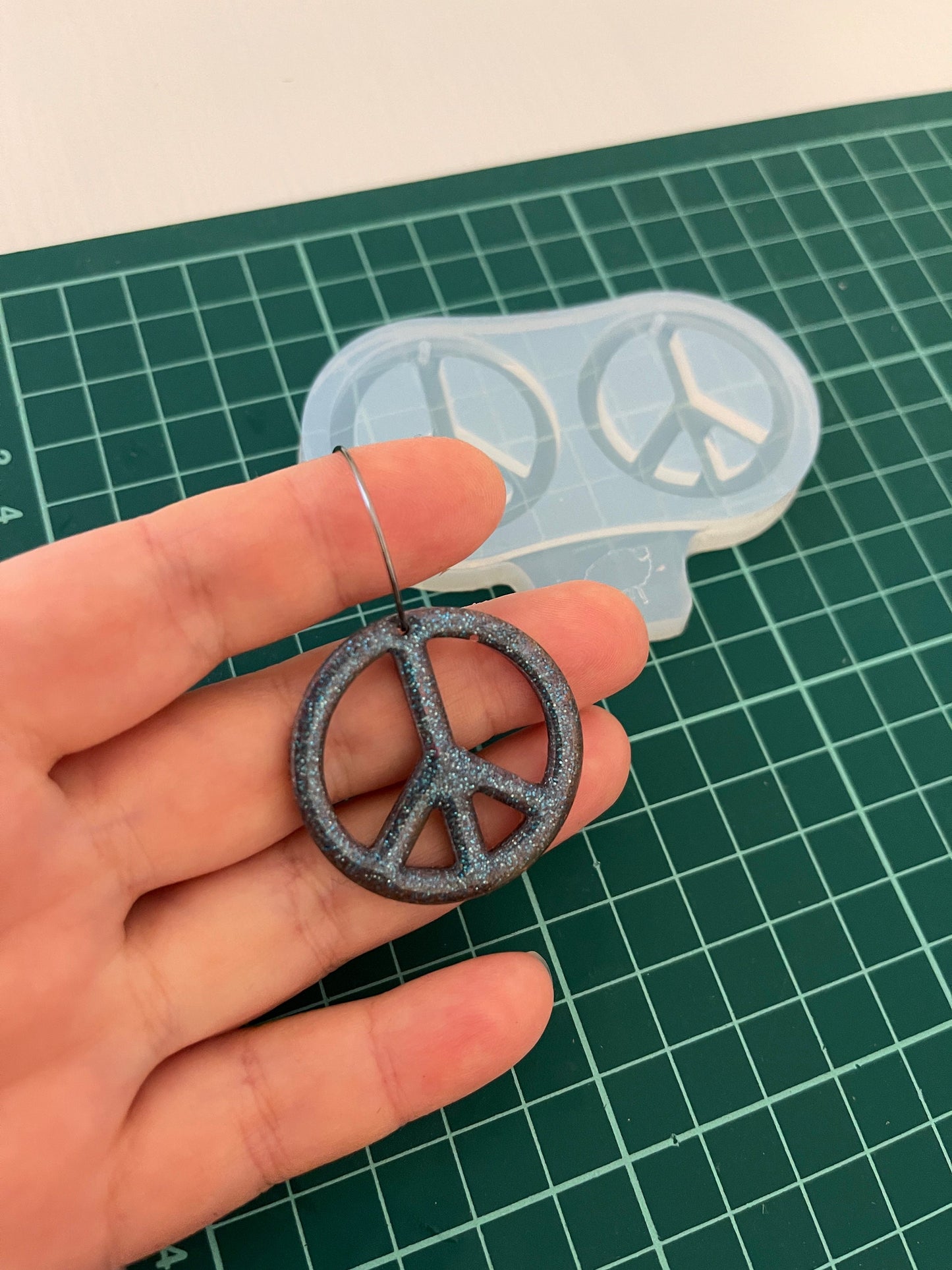 Earrings Peace Sign Symbol Mold. Silicone mold for epoxy and UV resin. Clear gloss resin from. CROSS of the world Earrings
