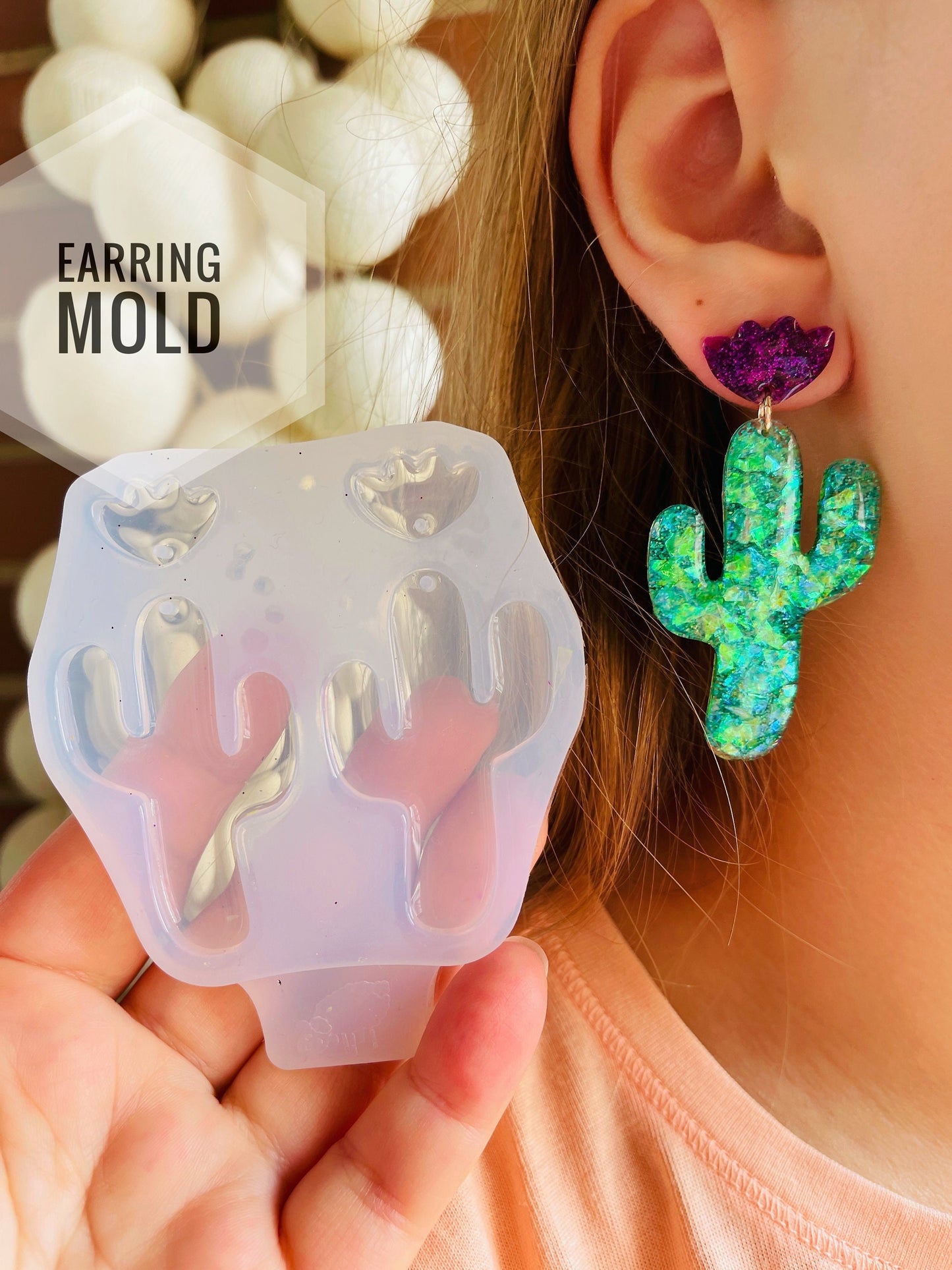 Сactus. Moule en silicone pour travailler avec de la résine époxy ou UV.
