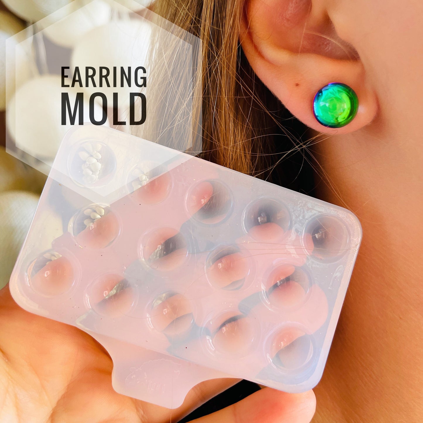 11 х 6 mm Deep silicone mold for earrings circles. Mold for epoxy and UV resin. Сlear glossy resin form. Сircles shaped jewelry earrings