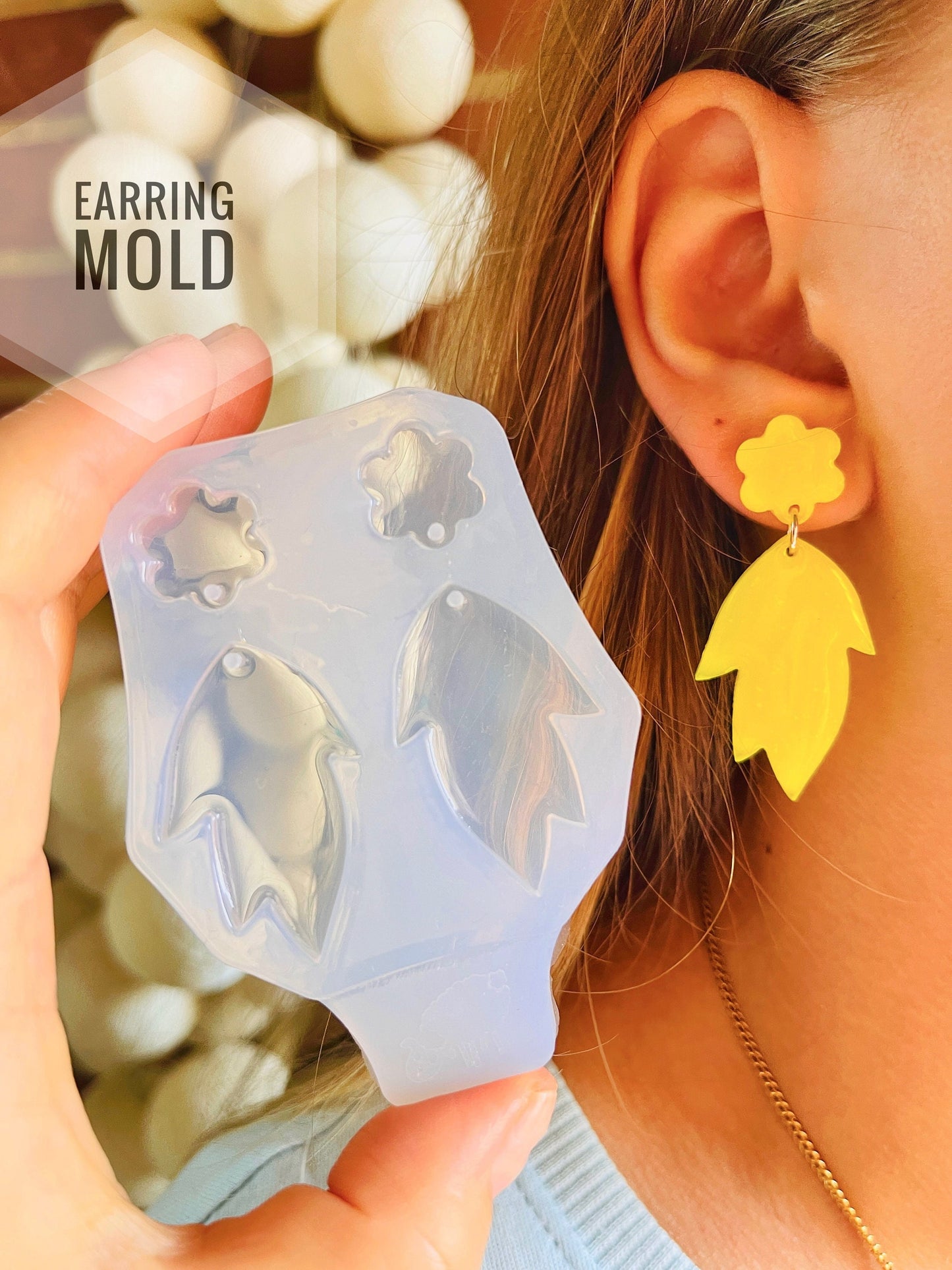 Mold silicone sheet. Leaf earrings for epoxy and UV resin. Leaf Form. Resin jewelry earrings.