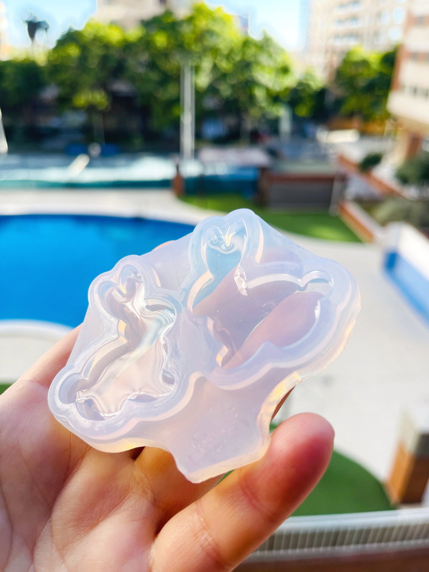 Earrings easter Rabbits 44 mm - Easter bunny silicone mold - Form for epoxy resin, uv resin