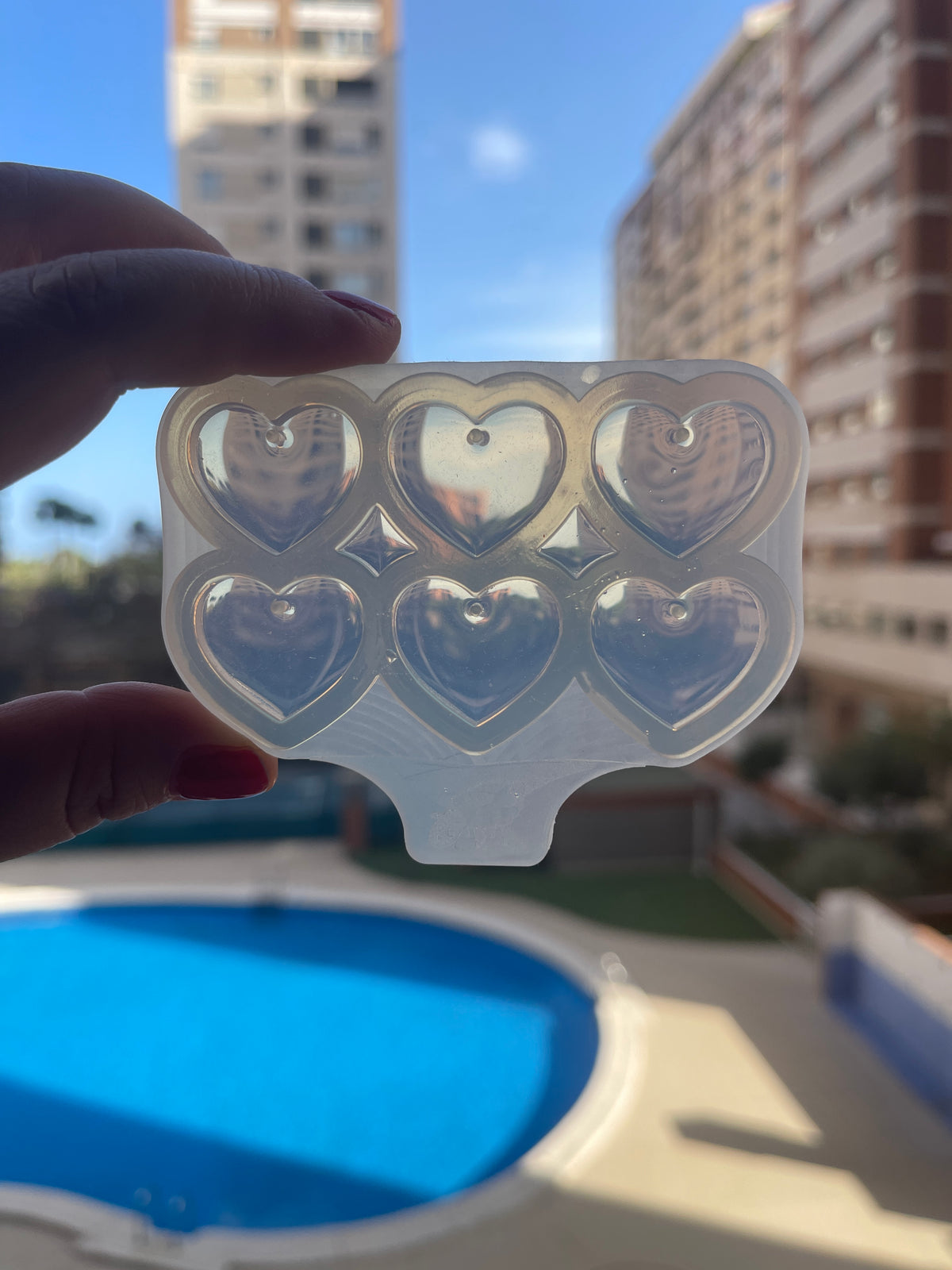 Boucles d'oreilles cœur en silicone de 3,81 cm (1 1/2 po). Moule pour résine époxy et UV.