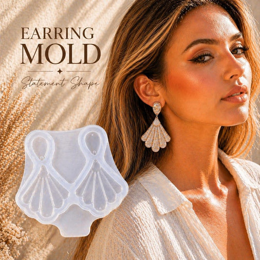Silicone mold for making epoxy resin earrings.