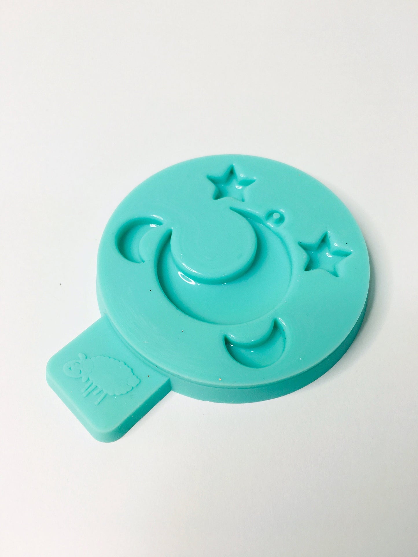 Mold crescent moon and star pendant  for epoxy. Set of pendant & stud earrings. Glossy mold. Jewelry form crescent moon and star pendant.