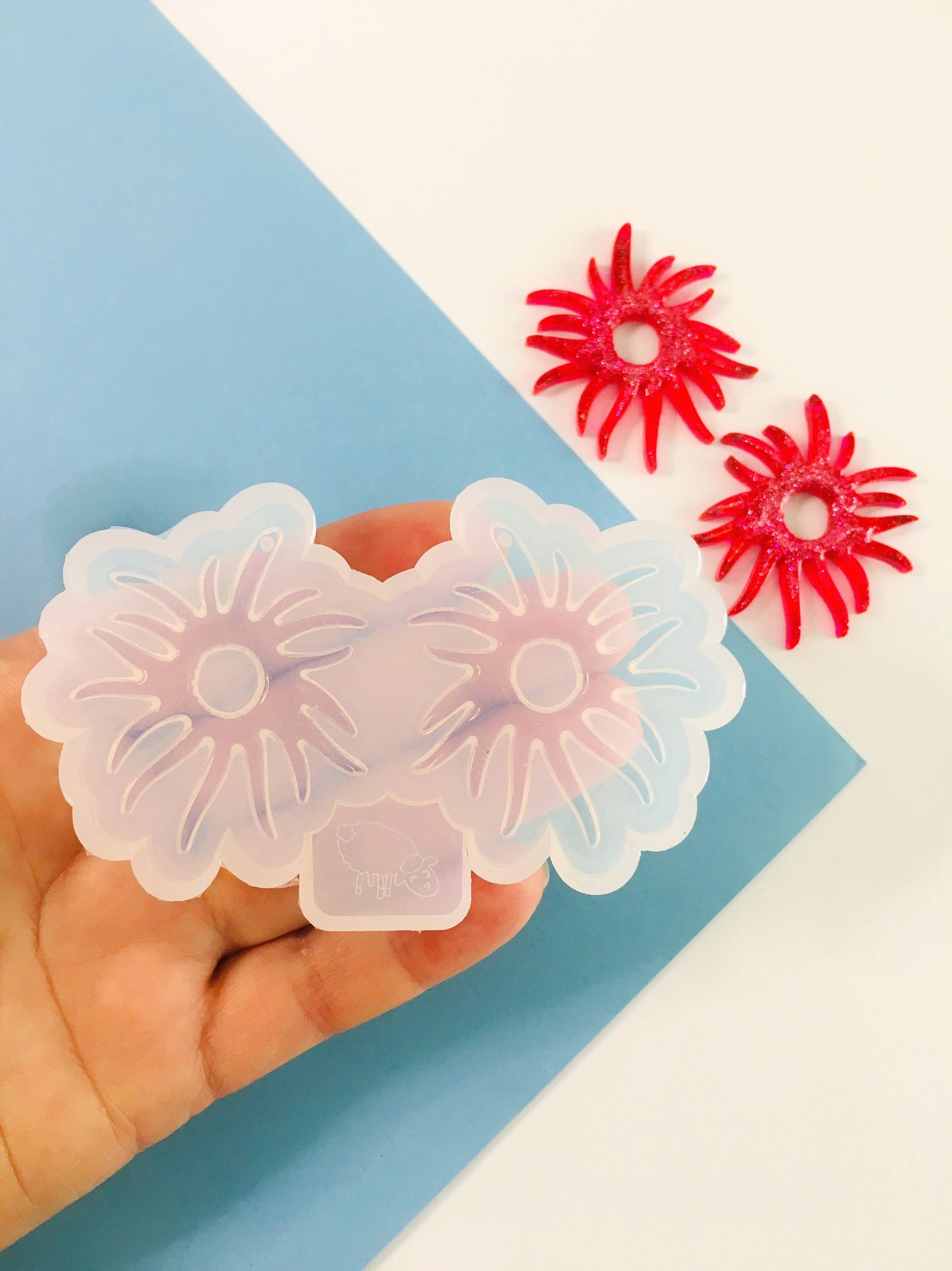 Silicone mold-earrings abstraction . Mold abstraction for epoxy and UV. Clear resin mold. Jewelry earrings form . Rubber mould abstraction.