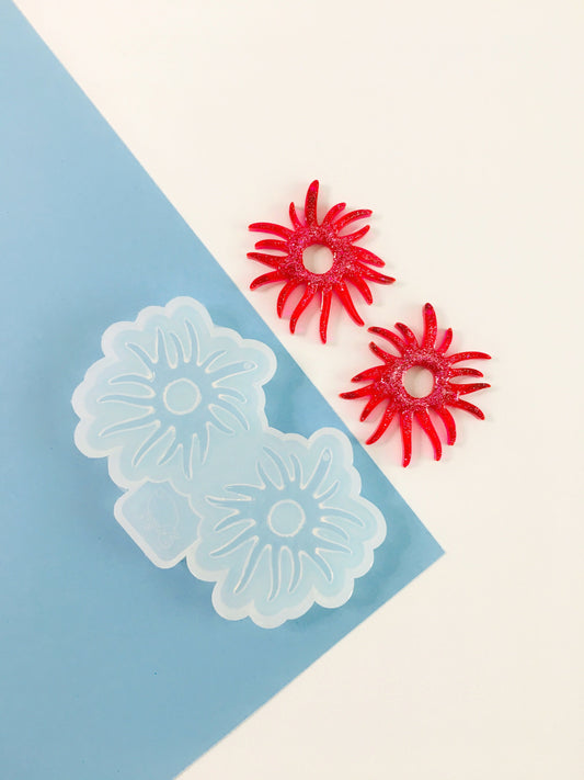 Silicone mold-earrings abstraction . Mold abstraction for epoxy and UV. Clear resin mold. Jewelry earrings form . Rubber mould abstraction.