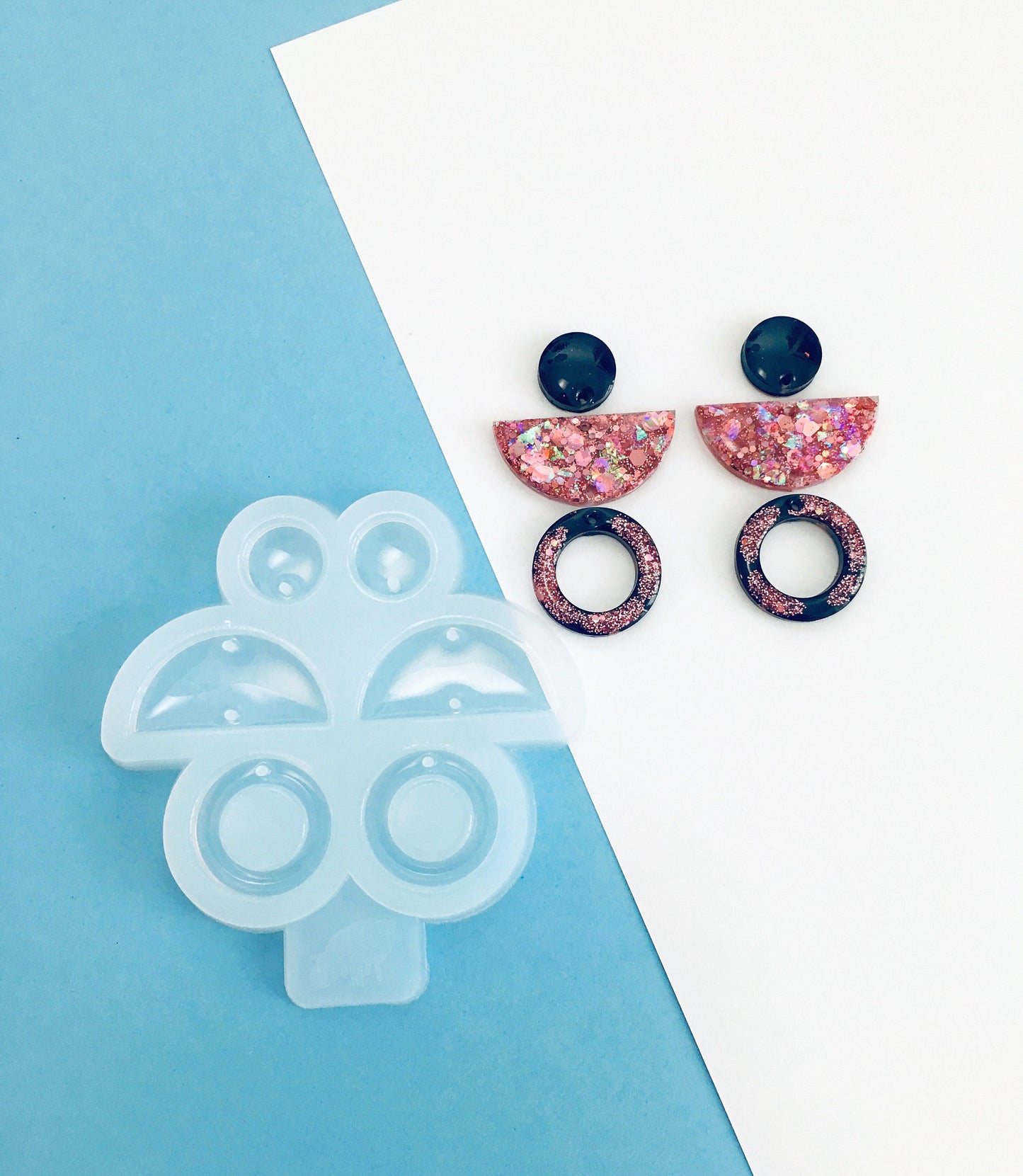 Silicone mold  earrings ring  . Mold ring for epoxy resin. Super gloss resin mold. Jewelry earrings form ring . Rubber mould ring.