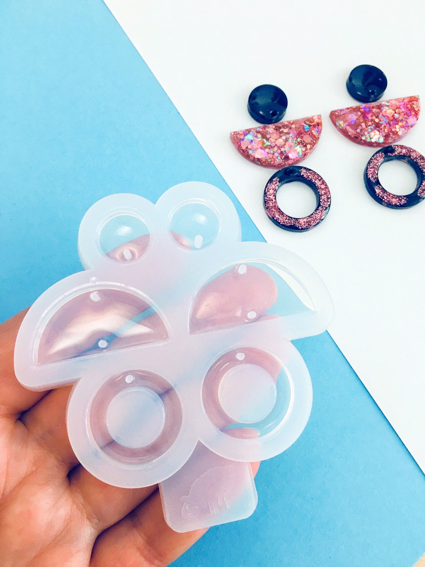 Silicone mold  earrings ring  . Mold ring for epoxy resin. Super gloss resin mold. Jewelry earrings form ring . Rubber mould ring.