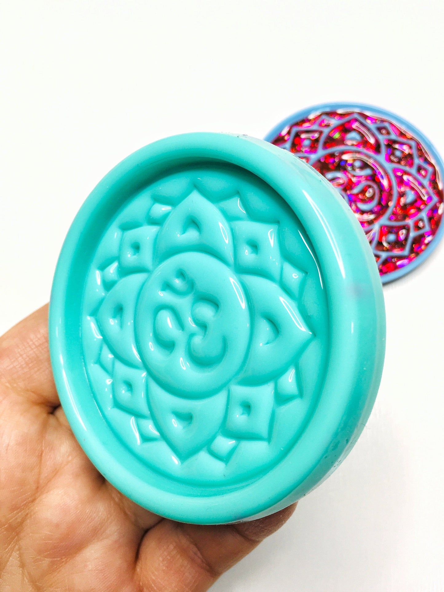 Silicone mold mandala om for epoxy. Mold resin art. Super glossy resin mold. DIY form for a symbol ohm. Jewelry diy mold pendant.