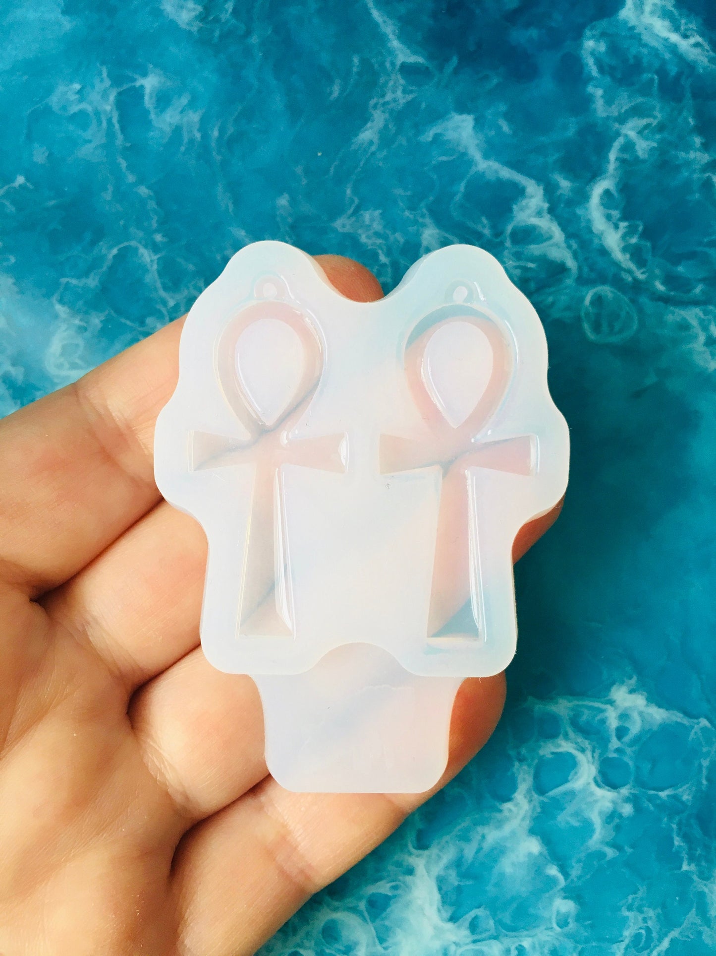 Silicone mold-earrings Ankh . Mold egyptian cross for uv and epoxy. Super gloss resin mold. Jewelry Ankh form . Rubber mould Ankh.