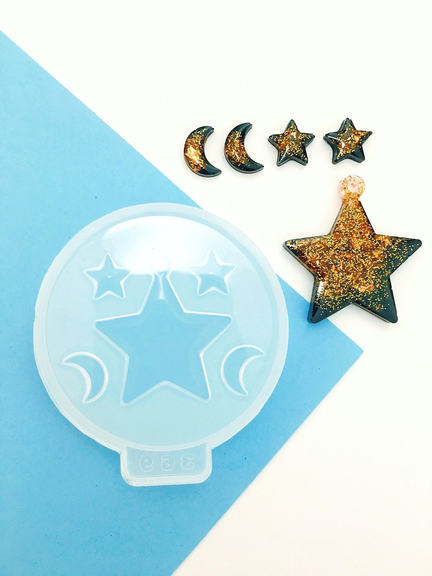 Mold pendant star  for epoxy. Set pendant & stud earrings. Super glossy resin mold. Jewelry diy form star pendant. Agate mold resin art.