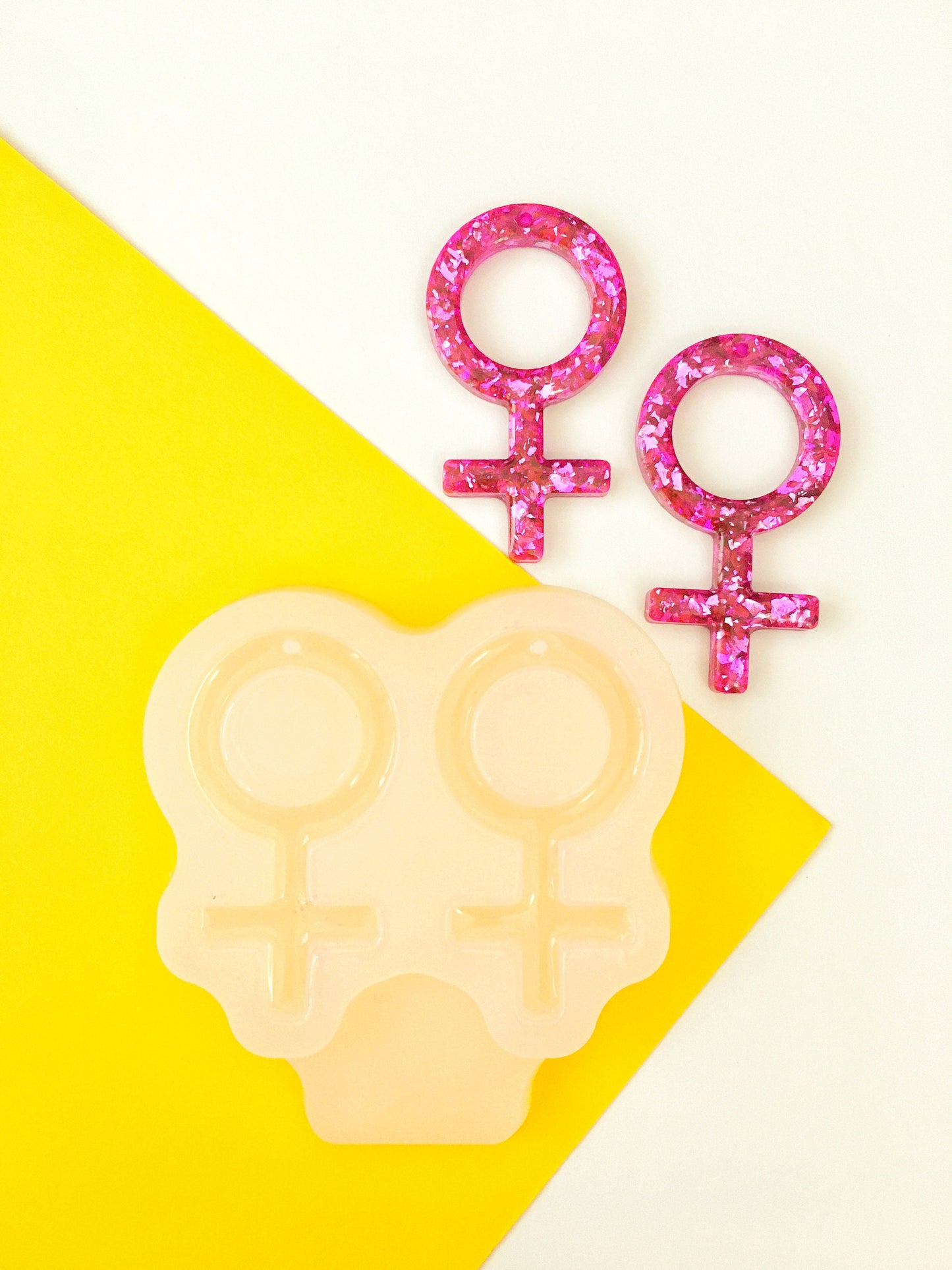 Earrings  Female Gender Symbol Mold. Silicone mold for epoxy and UV resin. Clear gloss resin from. Venus Sign Earrings