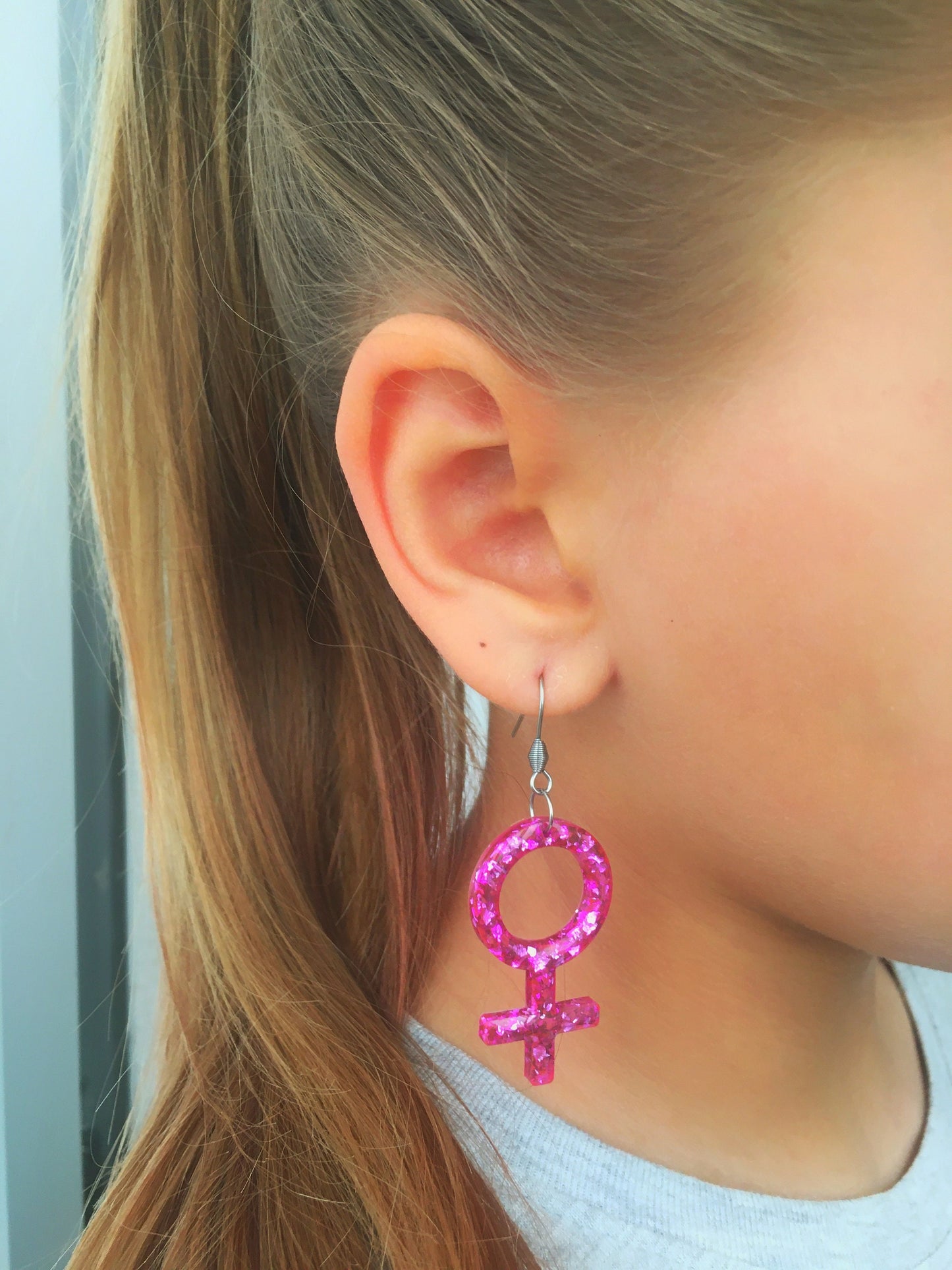 Earrings  Female Gender Symbol Mold. Silicone mold for epoxy and UV resin. Clear gloss resin from. Venus Sign Earrings