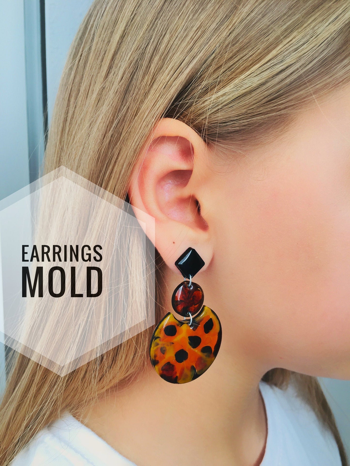 Silicone mold set earrings circles. Circles for epoxy and UV resin. Shape of earrings circles. Modern shaped jewelry earrings Rubber shape