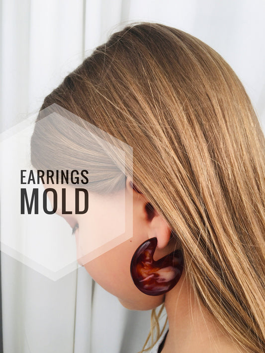 Silicone mold earrings circles . Mold circles for epoxy and UV resin. Form earrings circles. Jewelry earrings modern form Rubber mould round