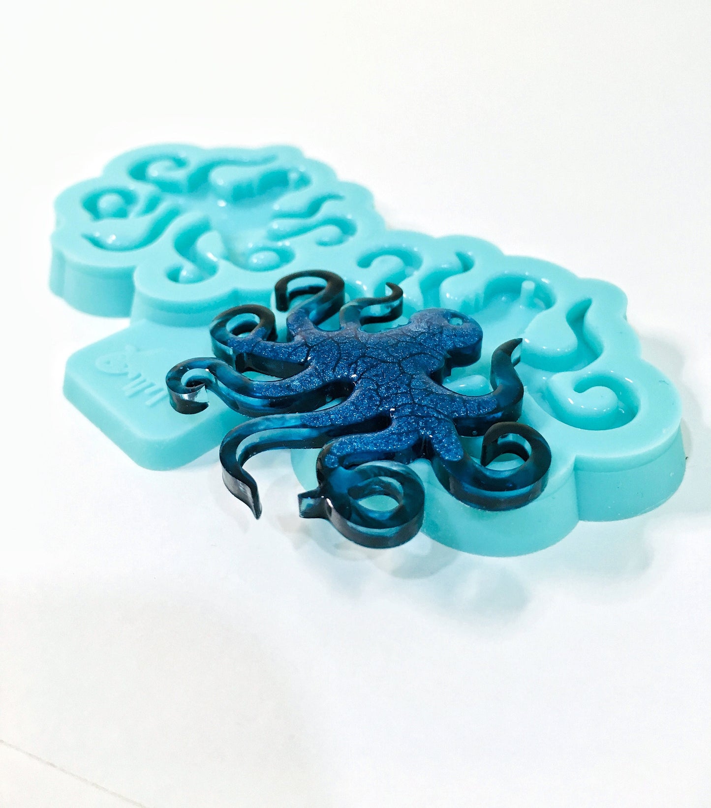 Silicone mold-earrings octopus. Mold octopus for epoxy. Super gloss resin mold. Jewelry earrings form . Rubber mould octopus.