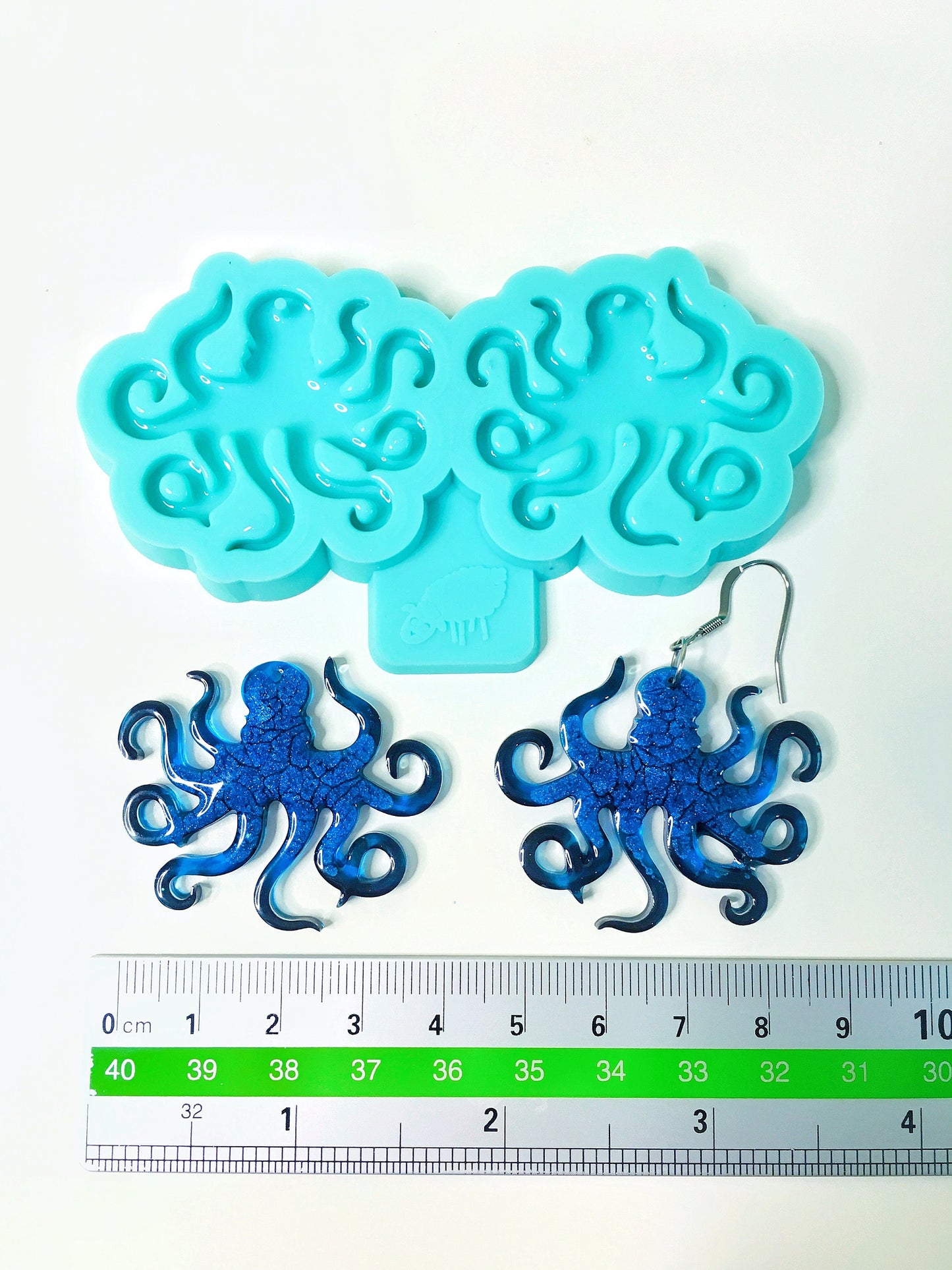 Silicone mold-earrings octopus. Mold octopus for epoxy. Super gloss resin mold. Jewelry earrings form . Rubber mould octopus.