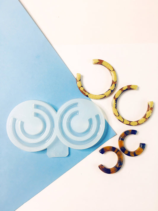 Silicone mold earrings ring . Mold ring for epoxy and UV resin. Mold earrings circles. Jewelry earrings from round. Rubber mould ring.