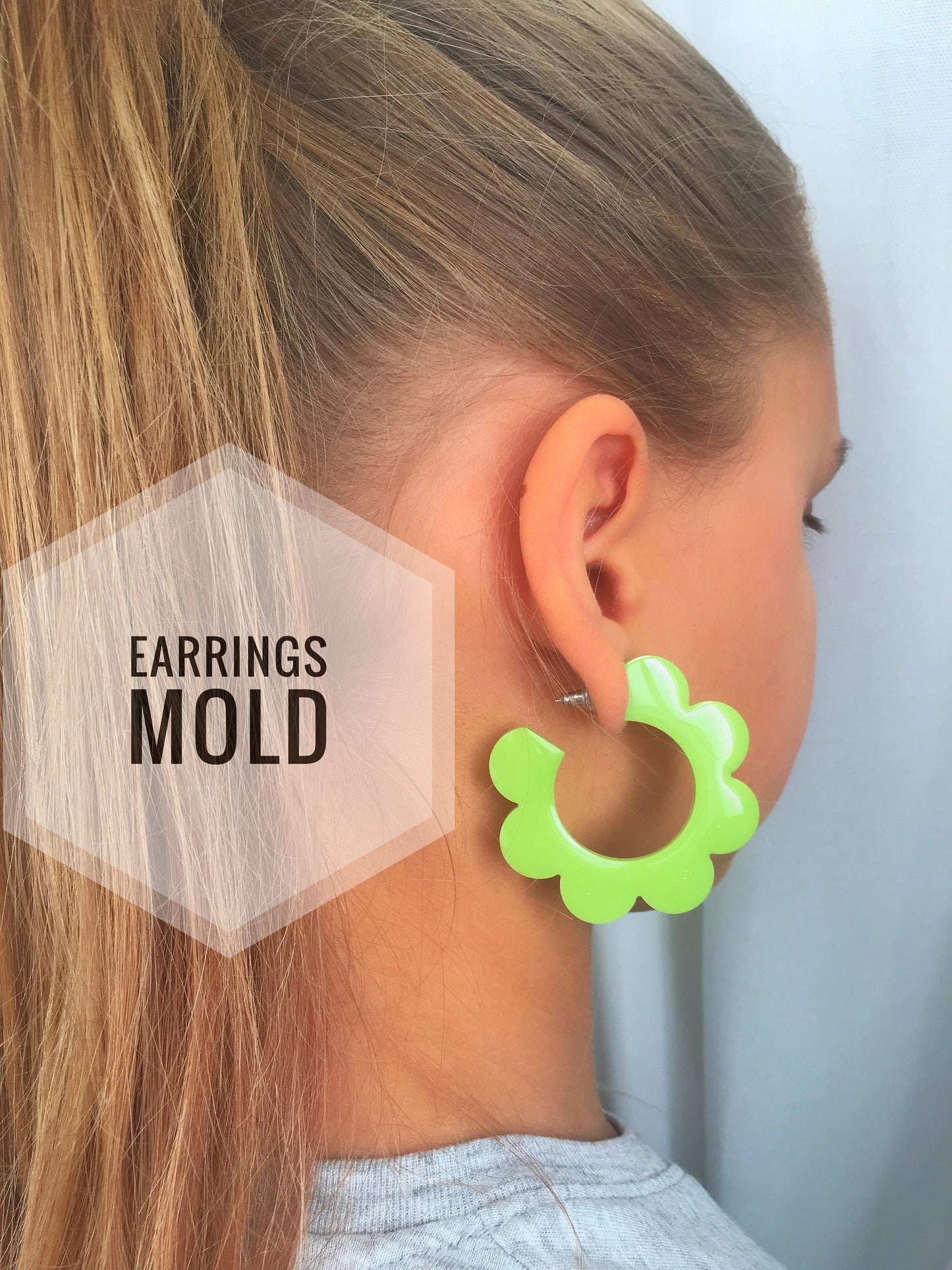 Mold for UV. Set earrings in the form of a flower Silicone mold. Jewelry diy mold pendant..Mold resin art. Super glossy resin mold.