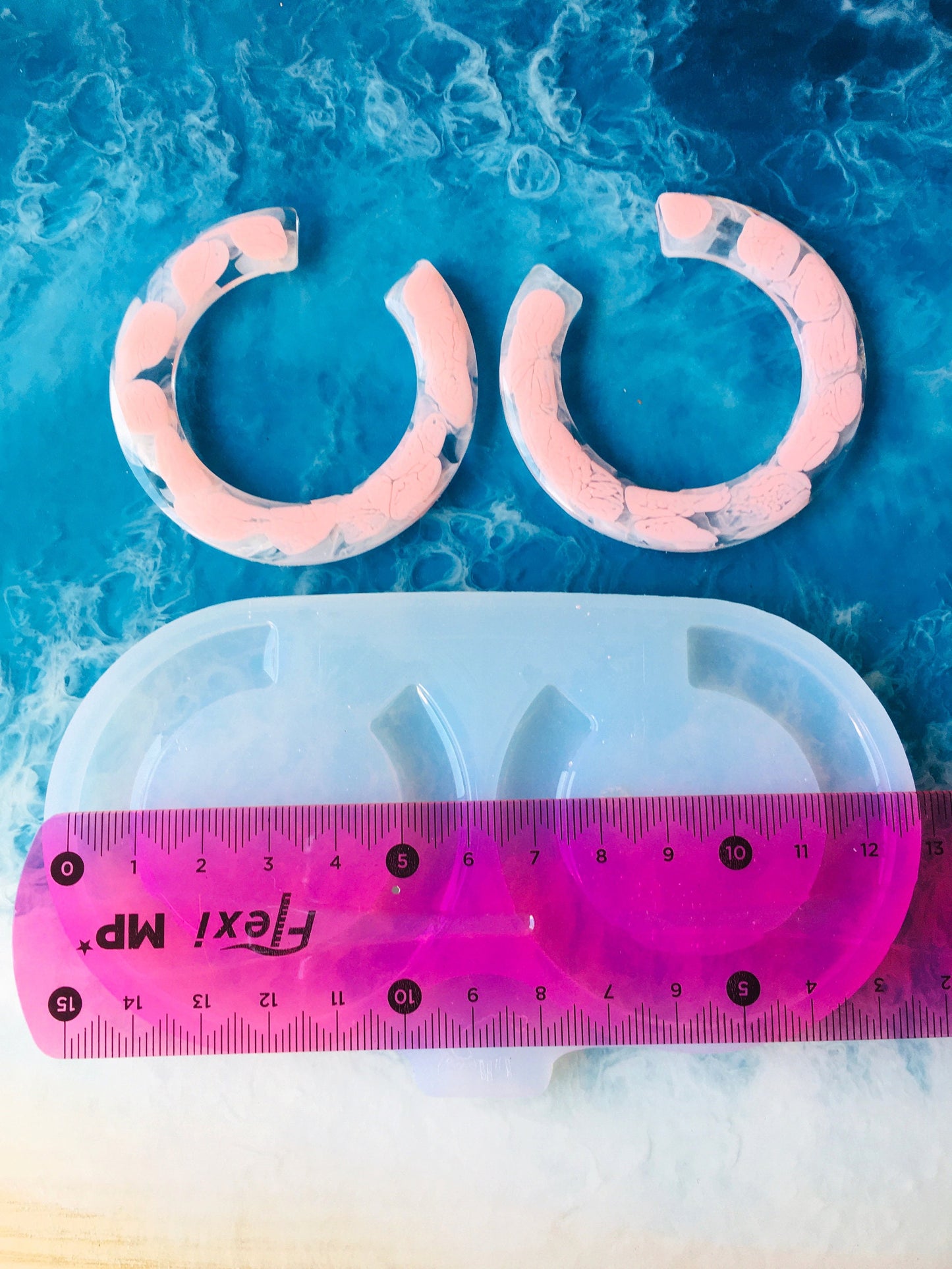 Silicone mold earrings ring . Mold ring XL for epoxy and UV resin.