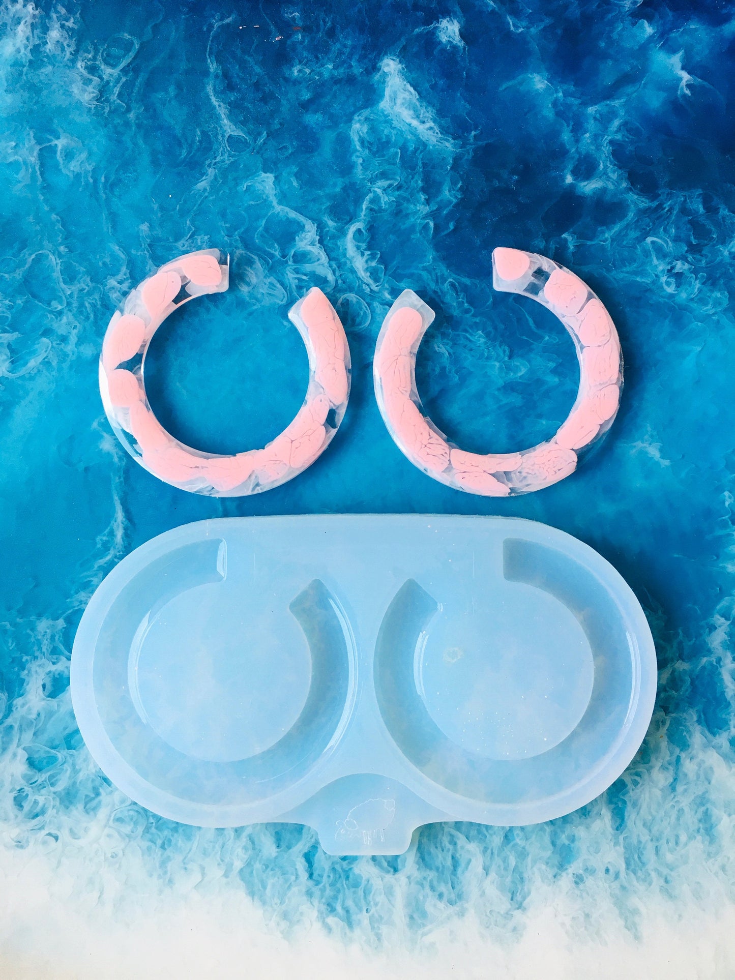 Silicone mold earrings ring . Mold ring XL for epoxy and UV resin.