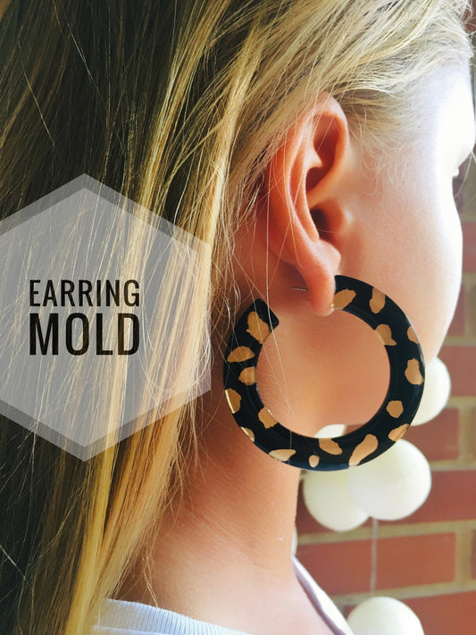 Silicone mold earrings ring . Mold ring XL for epoxy and UV resin.