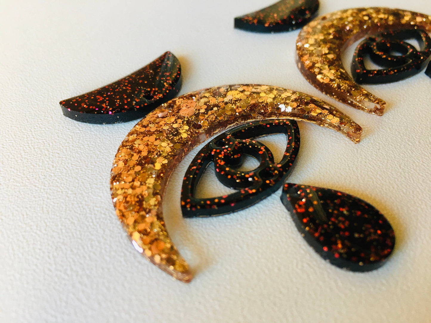 Mold moon cycle and eyes  for uv and epoxy. Set of  stud earrings. Super glossy resin mold.