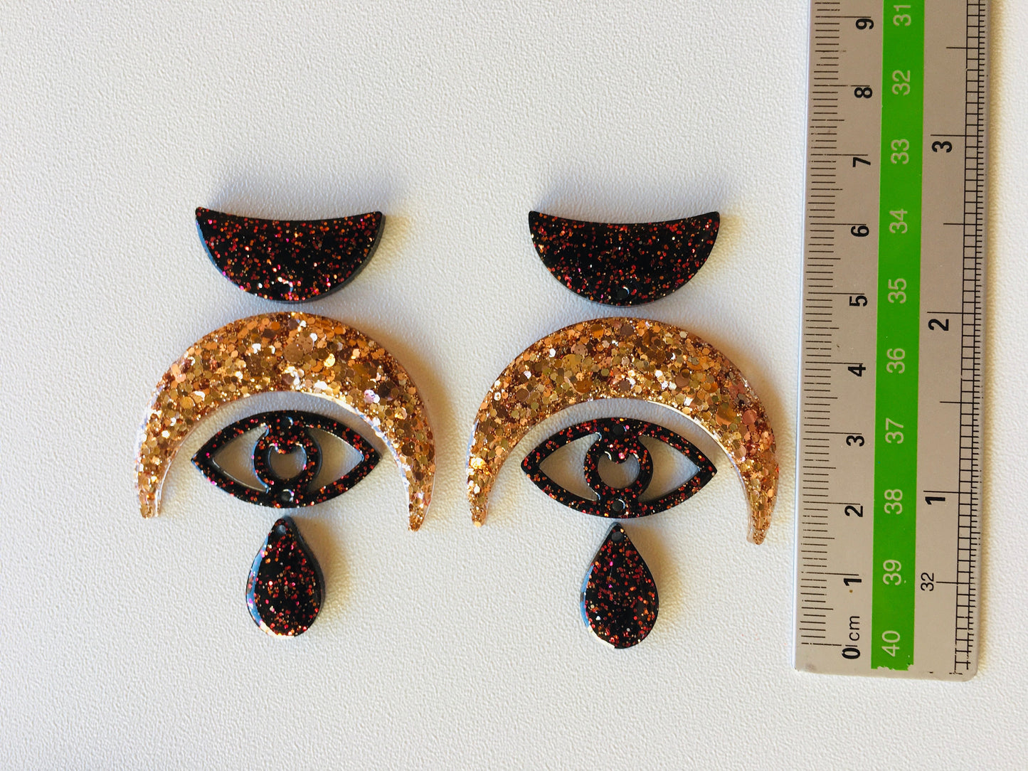 Mold moon cycle and eyes  for uv and epoxy. Set of  stud earrings. Super glossy resin mold.