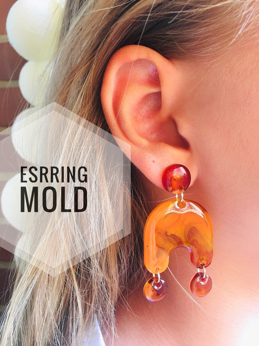 Silicone mold  modern earrings arc  . Mold epoxy and UV resin