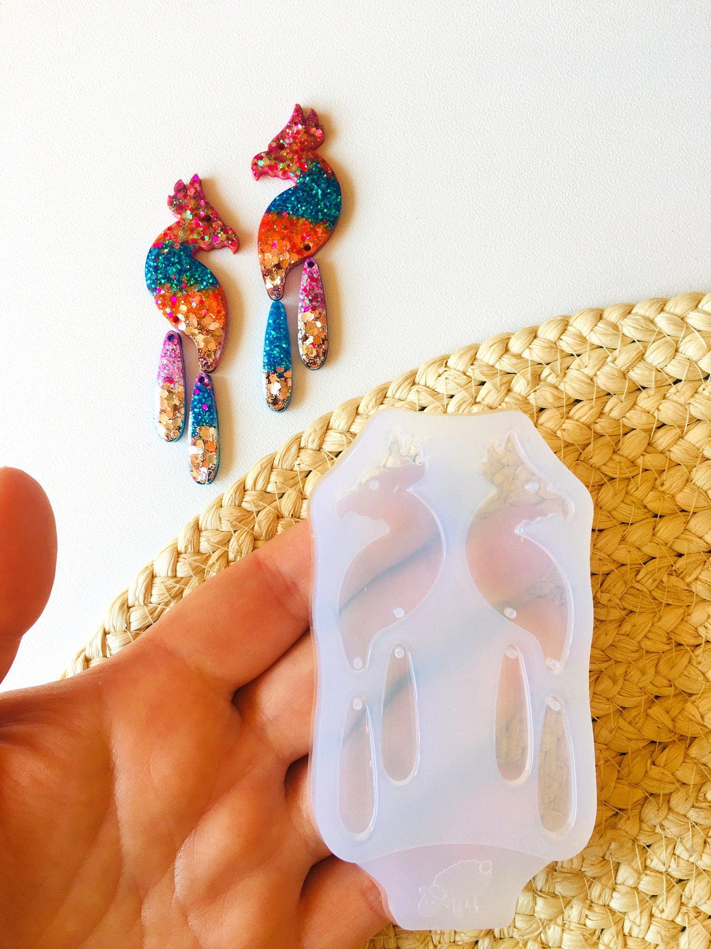Parrot. Silicone mold for working with epoxy or UV resin.