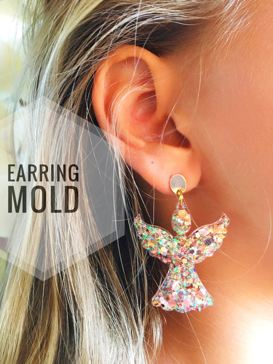 Christmas angel. Silicone mold for epoxy resin earrings.