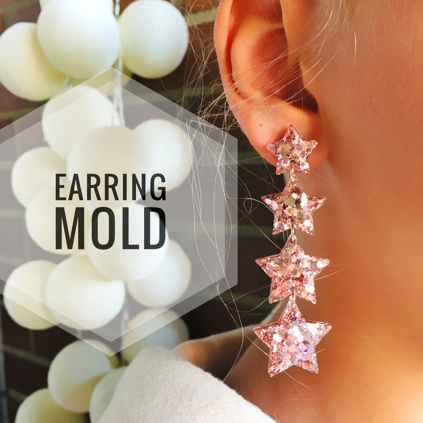 Stud earrings stars Mold. Silicone mold for UV and epoxy resin. Clear gloss resin from stars.Stars Earrings.Set of do-it-yourself earrings